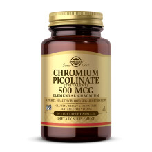 Solgar Chromium Picolinate 500 µg Vegetable Capsules - Pack of 60 - Balances Blood Glucose Levels - Supports The Metabolism - Vegan and Gluten Free