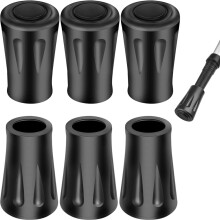 KINDOYO 6 PCS Walking Stick Caps - Walking Stick Rubber Tips Trekking Pole Tip Protectors Replacement Rubber Tips End Fits Most Hiking Sticks, Trekki