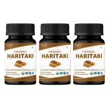 ORGANIC SPREE HARITAKI 120 Tablets | Terminalia Chebula (Haritaki) | USDA Organic Certified | Organic and Natural - Pack of 3