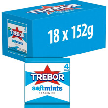 Trebor Softmints Spearmint Flavour Mint Sweets, 4 Pack Rolls, 152 g (Pack of 18)