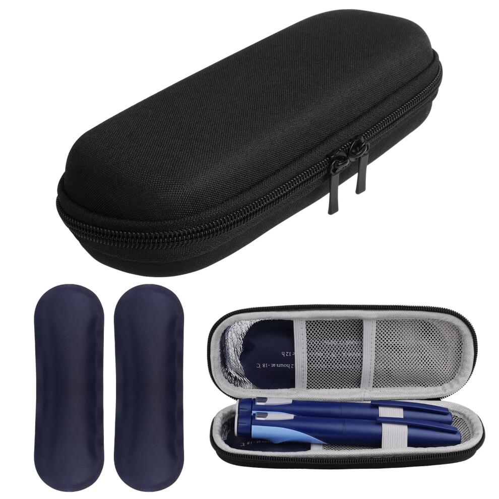 Acwoo Insulin Cooler Travel Case With 2 Ice Packs - Portable Medicine Cooler For