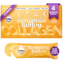Benjamin Button Marine Collagen Liquid Sachet w/Hyaluronic Acid & Vitamin C | for Hair, Skin, Nails & Joints | 12,000mg High Strength Hydrolysed Coll
