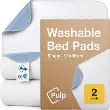 2 x PULP Essential Washable Incontinence Bed Pads | For Single Beds | Maximum Absorbency 100% Leakproof Kylie Sheets | Reusable Waterproof Bed Wettin