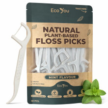 EcoYou Biodegradable Floss Picks | 50 Count (1 Pack) | Mint Flavor, Candelilla Wax | Pfas Free | Sustainable & Reusable | Vegan & Cruelty-Free | Eco