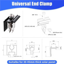 6 Clips Terminales para Soporte de Panel Solar, Juego de Clips de Fijación de Aleación de Aluminio, Clips para Paneles Solares, Instalados en Techos