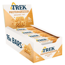 Trek High Protein Flapjack Original Oat, 50 g - Gluten Free Bars – Healthy Snack Bars – Plant Based Protein - Vegan Bars (Pack of 16 Bars)