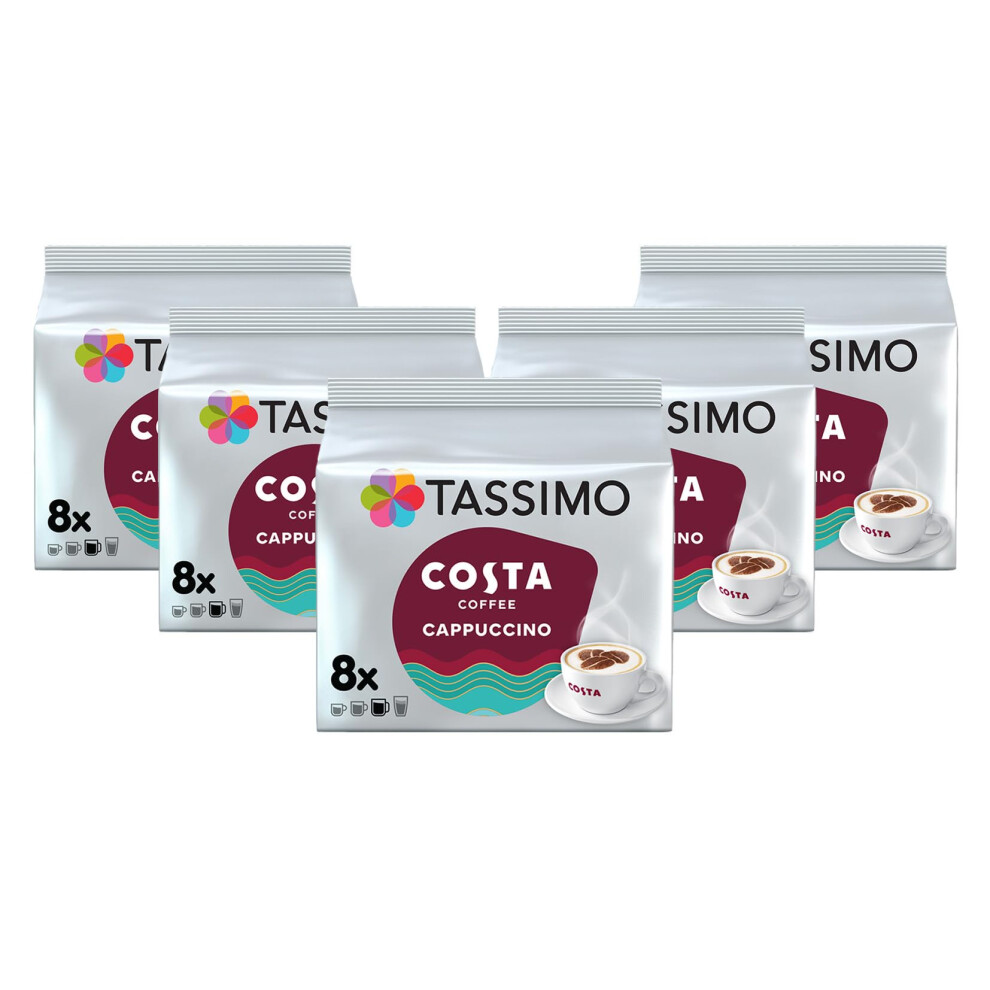 Tassimo Costa Cappuccino Coffee Pods X8 (Pack Of 5, Total 40