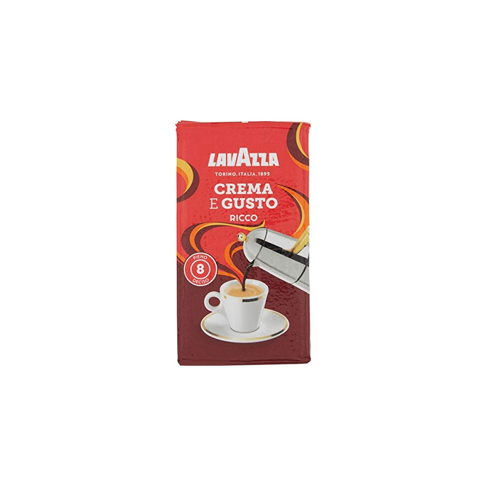 Lavazza 8X Crema E Gusto Gusto Ricco Italian Ground Coffe Espresso 250G