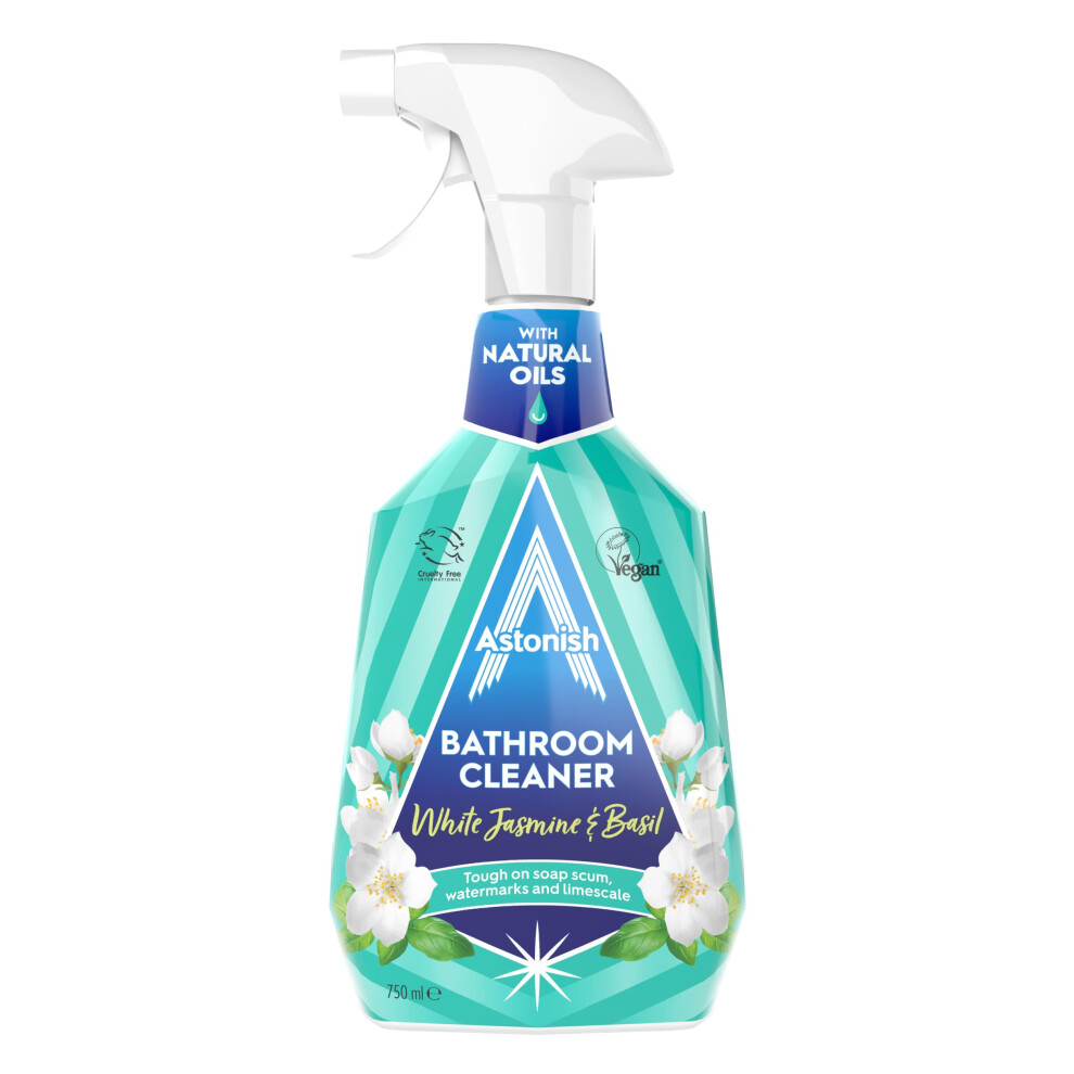 Astonish White Jasmine & Basil Bathroom Cleaner Spray, 750Ml, Cruelty-Free, Vegan