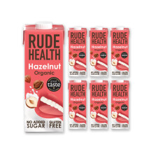 Rude Health 6 x 1 Litre Organic Hazelnut Dairy-Alt Milk, 100% Natural Organic Drink, Lactose Free, Dairy Free & Gluten-Free, Unsweetened, Award-Winni