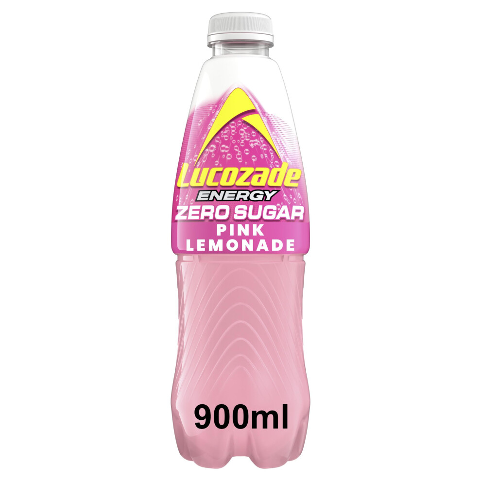 Lucozade Energy Zero Sugar Drink Lemonade 900Ml Pink