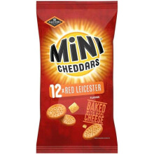 JACOB'S Mini Cheddars Red Leicester Flavour Multipack Crisps, Baked with Real Cheese, 12 x 23 g Bags per Pack (Pack of 1)