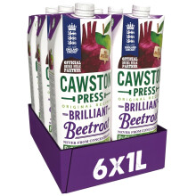 Cawston Press Brilliant Beetroot Pressed Juice 1 litre (Pack of 6) - Pure Pressed Beetroot, Vegan, No Added Sugar