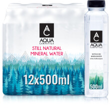 AQUA Carpatica 500ml x 12 Pure Natural Still Mineral Water - 12-Pack Bottled Water, Virtually Nitrate Free, Low Sodium, Naturally Alkaline, Natural E