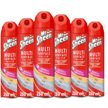 Mr Sheen Multi Surface Polish Spray, for Use on Wood, Plastic, Glass and Metal, Scent: Magnolia & Cherry Blossom 250ml, Pack of 6