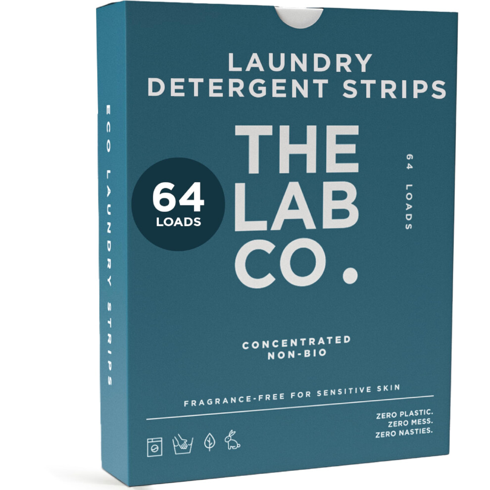 The Lab Co. Laundry Detergent Strips Washing Sheets | Eco Ultra-Concentrated | Non-Bio For Sensitive Skin | Non-Toxic | Edc-Free | Lab-Tested | Fragr