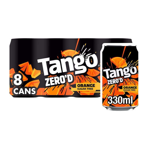 Tango Orange Sugar Free | 330ml Can | 8 Pack