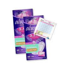 Dailies Panty Liners Normal 40x Fresh Scent Pantyliners | Go Fresh 3 in 1 | Singles Individually Wrapped | Odour Neutralising | Comfort | Pack of 2X