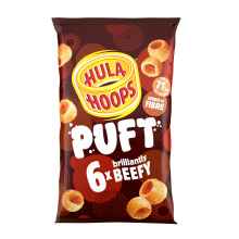Hula Hoops PUFT - BEEF Multipack 6 x 15g Bags - Deliciously light and crispy puf