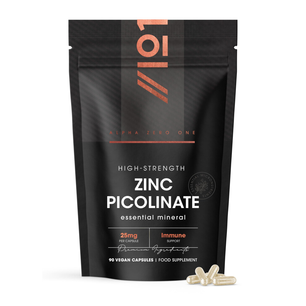 Photos - Vitamins & Minerals Zinc Picolinate 25mg â 90 Vegan Capsules â 250 Daily NRV - Elemental Zinc Picolinate â Resealable an(3 Months Supply)