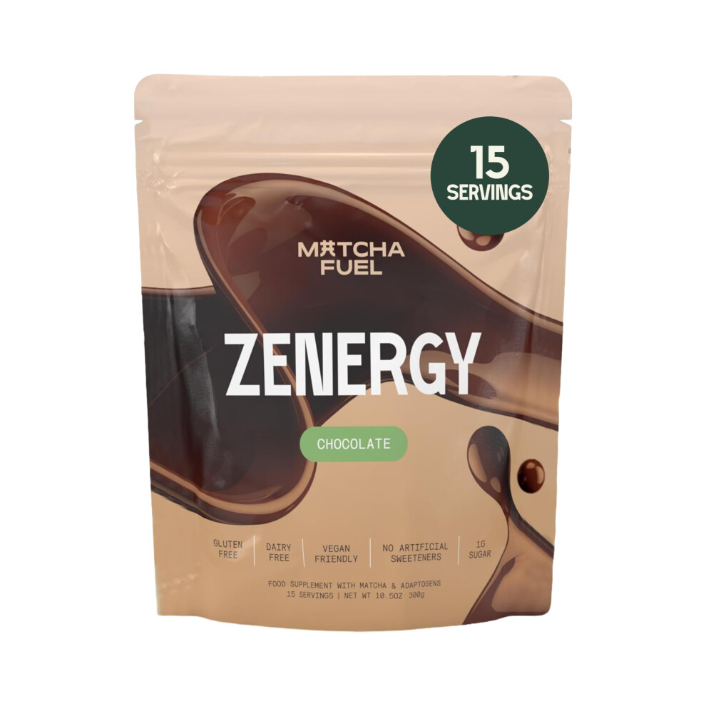 Matcha Fuel Superlatte (Chocolate) - Mushroom & Adaptogenic Latte Powder - LionâS Mane, Reishi, Cordyceps & Ksm-66 Ashwagandha - Superfood For Energ