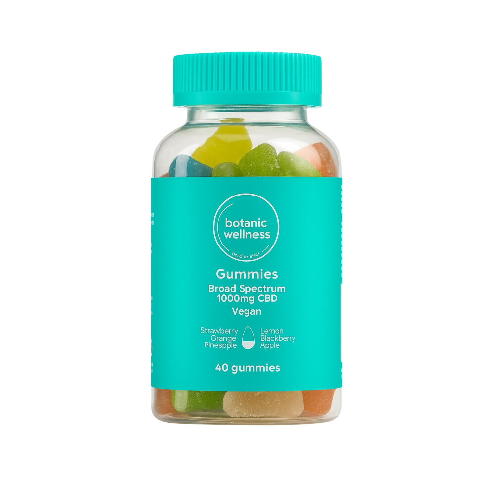 Botanic Wellness Cbd Gummies Â 1000Mg (40 X 25Mg) | Vegan | 6 Fruity Flavours | 40 Pieces | Uk Tested