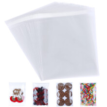 CELLOMANIA Self Seal Clear Cellophane Bags Pack of 100 (5 x 7 Inches) Self Adhesive Cookies Bags, Small Cellophane Bags for Cookies, Sweets, Gifts, J