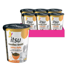 itsu satay style instant noodles & broth pot 66g | Instant Noodles Snack Multipack | Quick-to-Make Snack | Gluten free | Vegan | Pack of 6