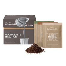 Hotel Chocolat Mocha Latte Hot Chocolate Selection Box - Luxury Chocolate Flakes - Pack of 10 Single-Serve Sachets, 310g - Suitable for Vegetarians