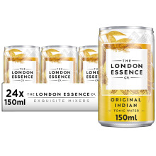 THE LONDON ESSENCE CO. Original Indian Tonic, Premium Cocktail Mixer, 150ml, Pack of 24 cans, No Artificial Colours Preservatives or flavours, Low Ca