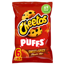 Cheetos Puffs Sweet and Spicy Flamin Hot Multipack Crisps 6x13g