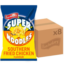 Batchelors Super Noodles Southern Fried Chicken Flavour, Instant Snack Ready in 4 Minutes, 90 g Packet (Pack Of 8)