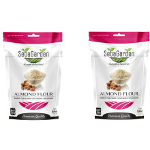 Seba Garden Extra Fine Almond Flour 2 KG – Blanched Ground Almonds from California, Keto Friendly, Gluten Free Baking Flour, Resealable Ziplock Pack