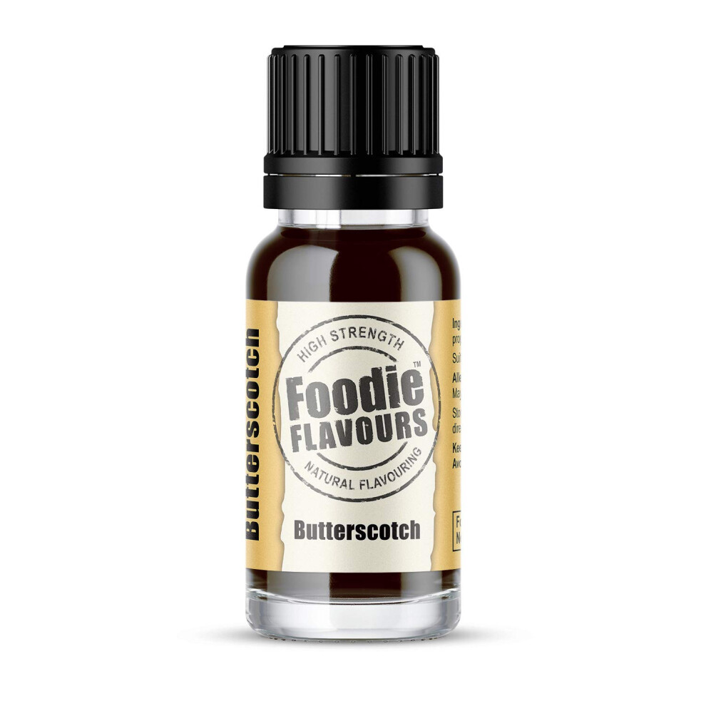 Foodie Flavours Natural Butterscotch Flavouring, High Strength - 15Ml