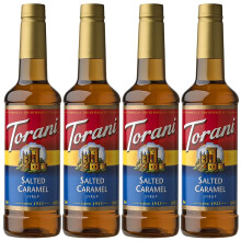 Torani Coffee Syrups For Coffee, Deliciously Flavoured Coffee Syrups for Coffee Drinks, Coffee Gift Set & Coffee Gifts (4 x 750ml (Pack of 4), Salted