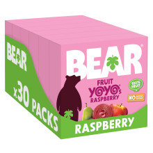 BEAR Raspberry Yoyos - Dried Fruit Rolls - Healthy - Vegan - 20g (30 packs)