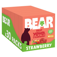 BEAR Strawberry Yoyos - Dried Fruit Rolls - Healthy - Vegan - 20g (30 packs)