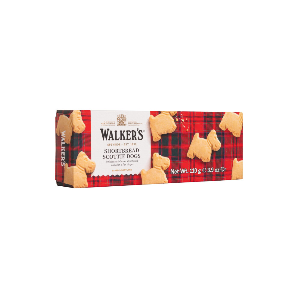 Walkers Walker's Shortbread Scottie Dog Shapes – Traditional Pure Butter Scottish Recipe, 110 G