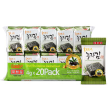 Daechun(Choi's1) Seaweed Snack, (Pack of 20), Original, Sea Salt, Green Tea Powd