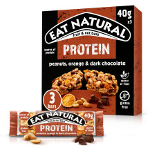 Eat Natural Protein Packed Bars - Peanuts, Dark Chocolate & Orange - Gluten Free, High Fibre Energy Snacks - Zesty Marmalade Flavour