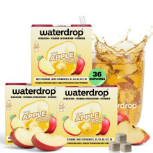 waterdrop Microdrink Apple Multipack - 36 Water Flavouring Hydration Cubes - Sugar Free, Low Calorie Hydration Tablet in Apple Flavour