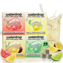 waterdrop Microdrink Tropical Fruit Set - 48 Water Flavouring Hydration Tablets, Flavoured Water Cubes in Grapefruit, Lime