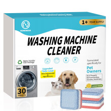 Nunemosk Washing Machine Cleaner Tablets, 30 Tablets, 1+ Year Supply, Triple-Layer Formula for Pet Owners — Deep Cleans All UK Machines, Tackles Lim