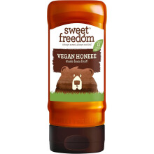Sweet Freedom Vegan Honeee Syrup 350 g – Vegan Drizzle for Coffee and Pancakes, Naturally Sweetened with Fruits, Only 13 Kcal Per Teaspoon (Pack of