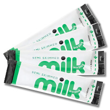 30 x Lakeland Dairies Milk In A Stick - UHT Semi Skimmed Milk Sachets - 10ml Each. Ideal for Travel, Camping, Work, Hotels, Airplanes, and Letterbox