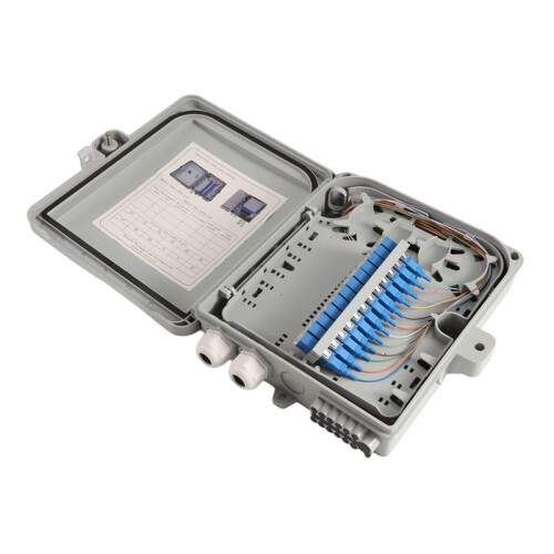 12 Core Fiber Optic Distribution Box Termination FTTH Fiber Optic Distribution Box Full with Single Mode Pigtail SC