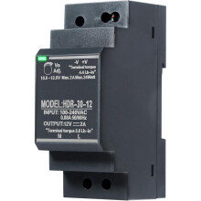 HDR-30-12 DIN Rail Power Supply - 24W, 12VDC, 2A with Versatile Mounting Options