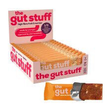 The Gut Stuff High Fibre Fruit & Nut Bars – Gut Friendly Snack, Gluten Free, Vegan, Low Calorie, All Natural - Peanut Butter, 12 x 35g Box