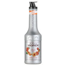 MONIN Premium Peach Fruit Puree 1L, for Smoothies and Mocktails, Vegan