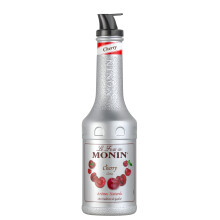 MONIN Cherry Fruit Mix Puree 1 Litre for Cocktails, Smoothies and Mocktails. Vegan-Friendly, Allergen-Free, 100% Natural Flavours and Colourings. 2-i